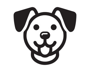 Dog Logo design template. Dog head icon. Vector illustration. Silhouette simple. 