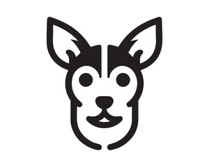 Dog Logo design template. Dog head icon. Vector illustration. Silhouette simple. 