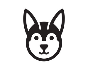 Dog Logo design template. Dog head icon. Vector illustration. Silhouette simple. 