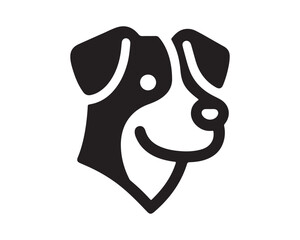 Dog Logo design template. Dog head icon. Vector illustration. Silhouette simple. 