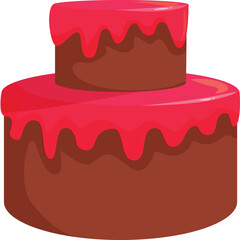 Two tier chocolate cake with dripping icing, celebrating a birthday or special occasion