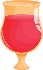 Hurricane glass containing a refreshing red cocktail with ice cubes, perfect for summer cocktails and beverage visuals