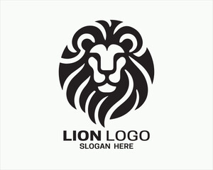 Lion logo design vector template. lion head logo design icon vector illustration