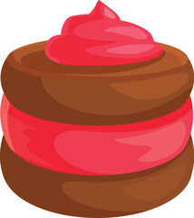 Chocolate cake with layers of fresh strawberry cream, perfect for a sweet treat