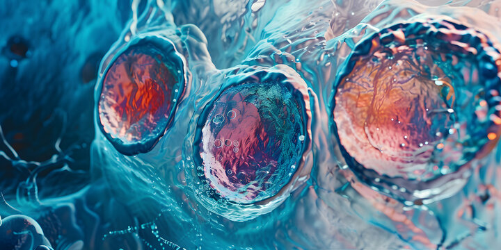 Microsc&oacute;picas imagens de c&eacute;lulas em processo de mitose