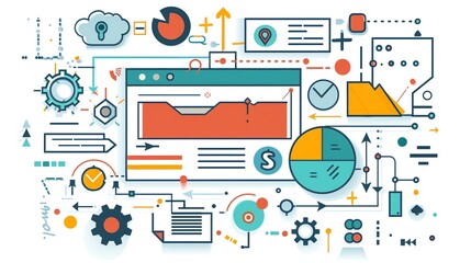 Abstract infographic with charts and diagrams.