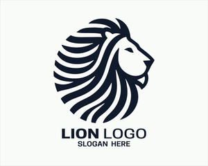 Lion logo design vector template. lion head logo design icon vector illustration