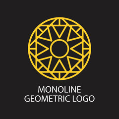 Geometric logo template Vector linear ornamental symbol
