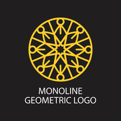 Geometric logo template Vector linear ornamental symbol