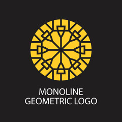 Geometric logo template Vector linear ornamental symbol