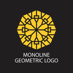 Fototapeta premium Geometric logo template Vector linear ornamental symbol