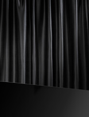 3d podium black and curtain