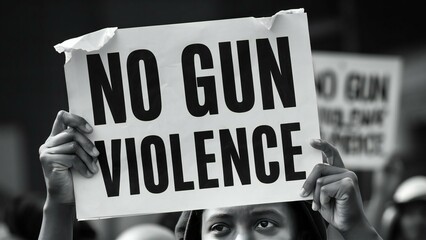 Gun Violence Protest Banner Sign Justice Safety awareness Social Issues