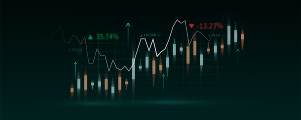 Naklejka premium Financial background, stock market or business investment trading graph