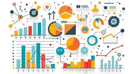 Abstract chart with graph and numbers.