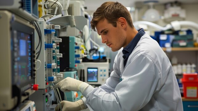 Engineer specializing in the repair of medical equipment. Medical equipment repair engineer responsible for maintaining and fixing specialized medical devices.