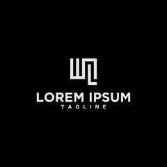 wl or lw square logo design