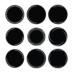 photo frame set and black shape illustration