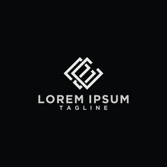 zc or cz square logo design