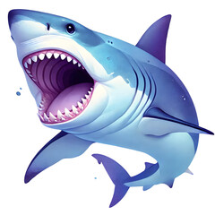 3D shark  isolated on white