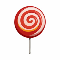 Round lollipop on a stick. Cartoon vector illustration isolated white background (10)