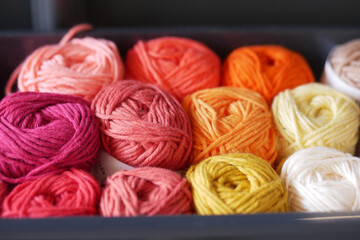 Knitting yarn for handmade winter clothes.