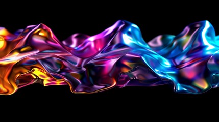 Fototapeta premium colorful wave abstract in dark background
