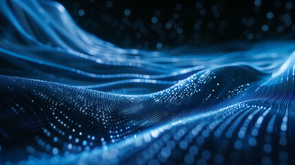 Futuristic Digital Waves and Particles