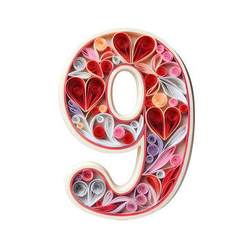 3d number nine 