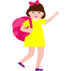 student with school bag, Cute Kid back to school, cartoon character illustration flat style