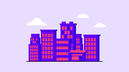 city building illustration flat design