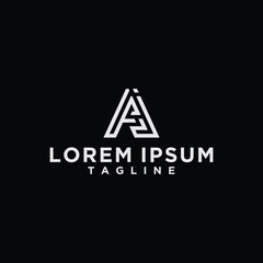 aj or ja monogram logo design