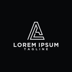 al or la monogram logo design