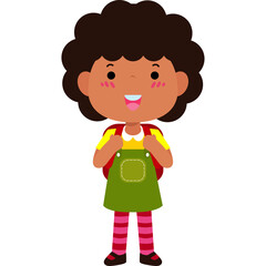 student with school bag, Cute Kid back to school, cartoon character illustration flat style