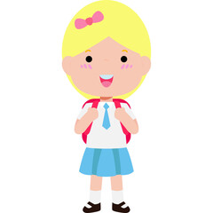 student with school bag, Cute Kid back to school, cartoon character illustration flat style