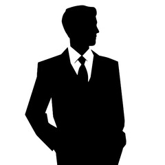 businessman Silhouette isolated on white background. Vector illustration.