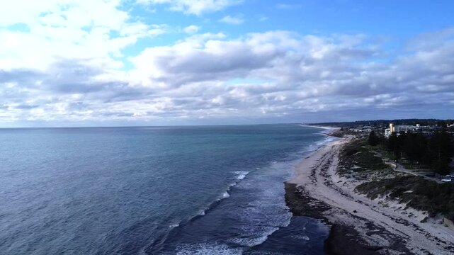 Aerial Cottesloe Beach coastline, North Cott - Perth, Western Australia