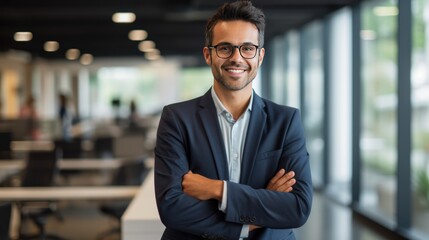 Obraz premium Confident hispanic professional standing 