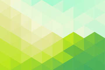 Green mosaic pixel background with copy space. Gradient abstract tile background. Artistic puzzle background