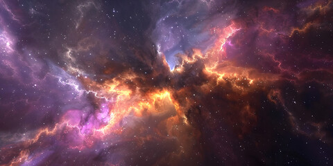 Fototapeta premium Galáxia com nebulosas coloridas