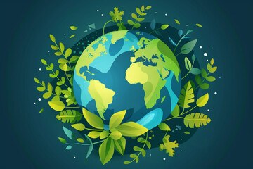 Circular economy concept, Green earth.