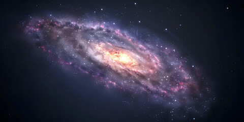 Obraz premium Galáxia com nebulosas coloridas e estrelas brilhantes