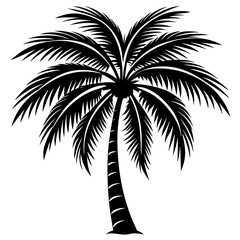 Obraz premium Silhouette coconut tree vector art illustration