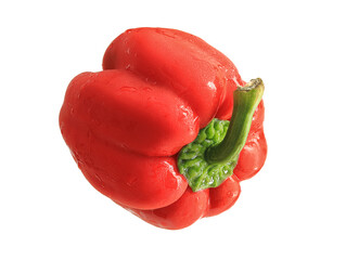 Close-up of a colored pepper on a white background
