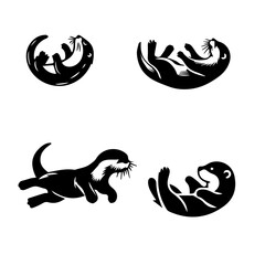 Otter Floating on back silhouette 