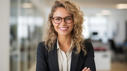 businesswoman smiling at the camera 