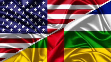 United waving flag of USA and Central African Republic