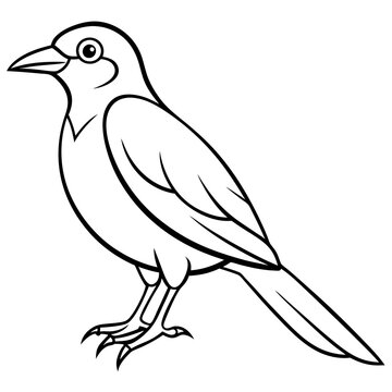 recommend clip art: illustration of a bird vector line art