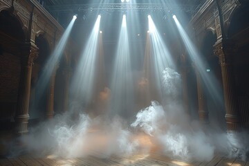 Dance Stage with smoke lighting Electrifying Sports Stage with Smoke Effects Sports Background