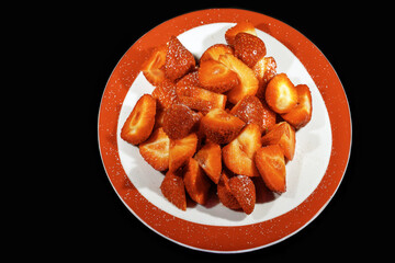 strawberries on a plate